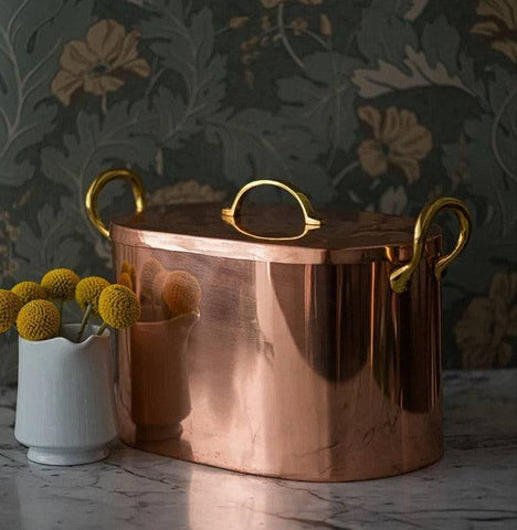 copper bread box with lid