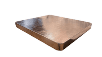 Elegant square hammered copper table top, meticulously crafted by skilled artisans, perfect for modern and rustic decor.
