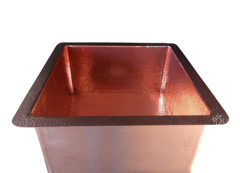 copper single bowl hammered sink for farmhouse kitchen or bars