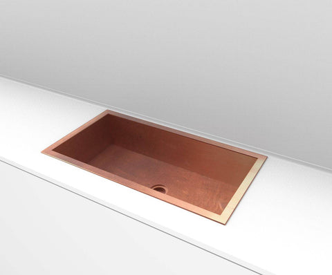 rectangular drop in copper sink hammered polished copper