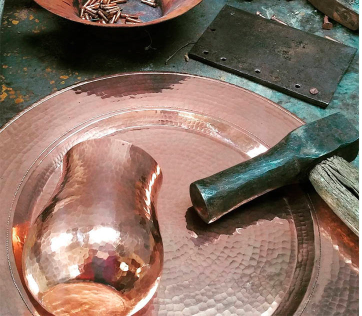 hammered copper cookware workshop
