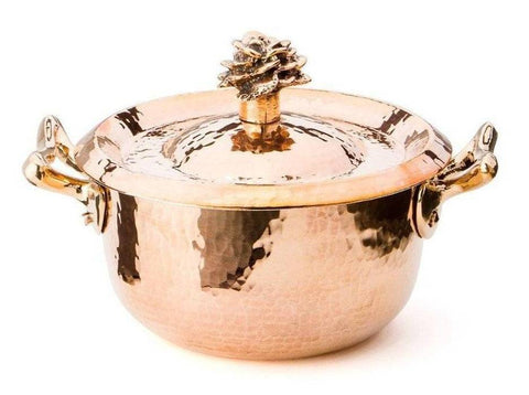 Amoretti Brothers hammered copper cocotte pan