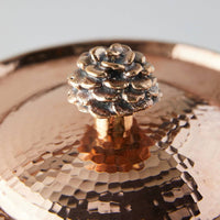 details of hammered pan in recycled copper