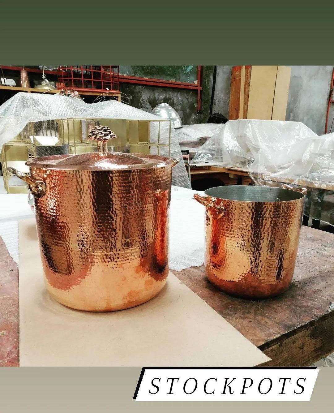 Amoretti Brothers Copper Stockpot 23.5 Qt w Standard Lid