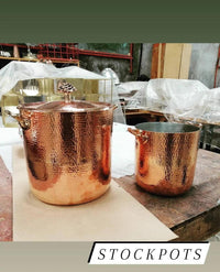 Amoretti Brothers Copper Stockpot 23.5 Qt  with Flower Lid