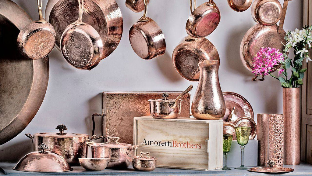 Luxury Copper Kitchen Set of 7 with Flower Lid