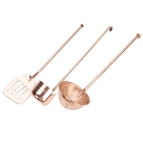 Copper Kitchen Tools Set, Ladle Spatula, Strainer
