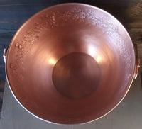 Copper Mixing Bowl with Hand-Engraved Leaves 11.8 x 6 - 