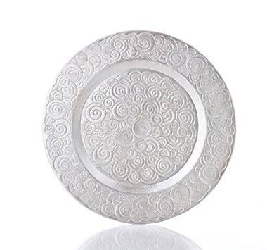 Hand-engraved shell plate charger by Amoretti Brothers