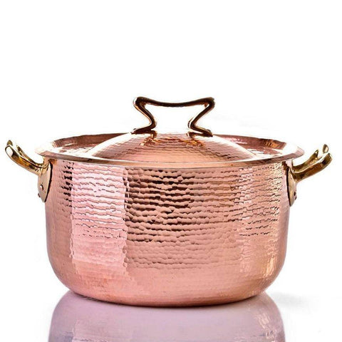 Amoretti Brothers Copper Dutch Oven, 10.4 qt  with Standard Lid