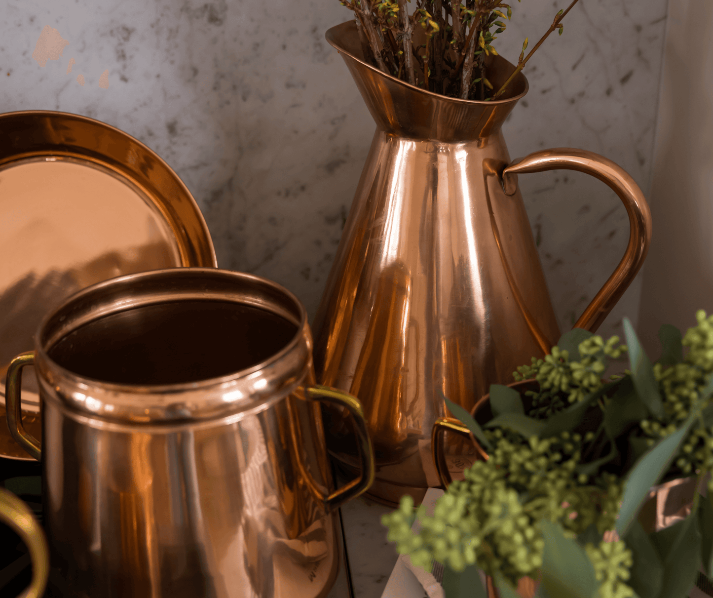 Large Copper Water Pitcher
