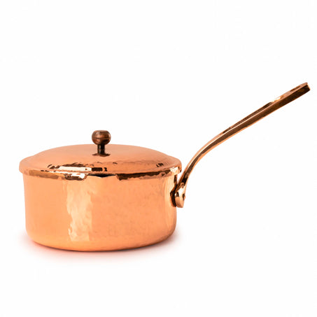 Amoretti Brothers Hammered Copper Saucepan 2.8 qt - Luxury Cookware