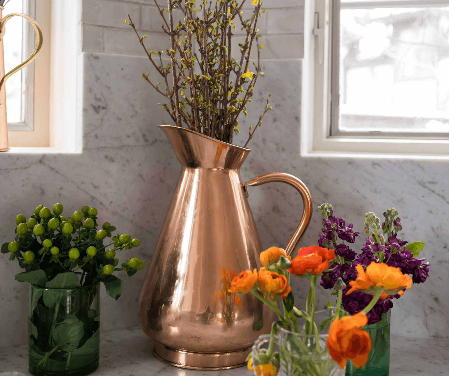 Large Copper Water Pitcher