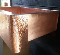 SIDE VIEW HAMMERED COPPER SINK FARMHOUSE
