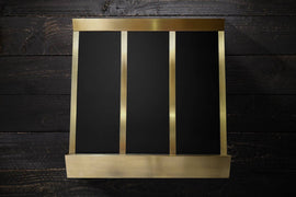 black and brass range hood HELEN