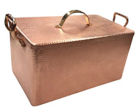 copper bread box in hammered finishing by amoretti brothers