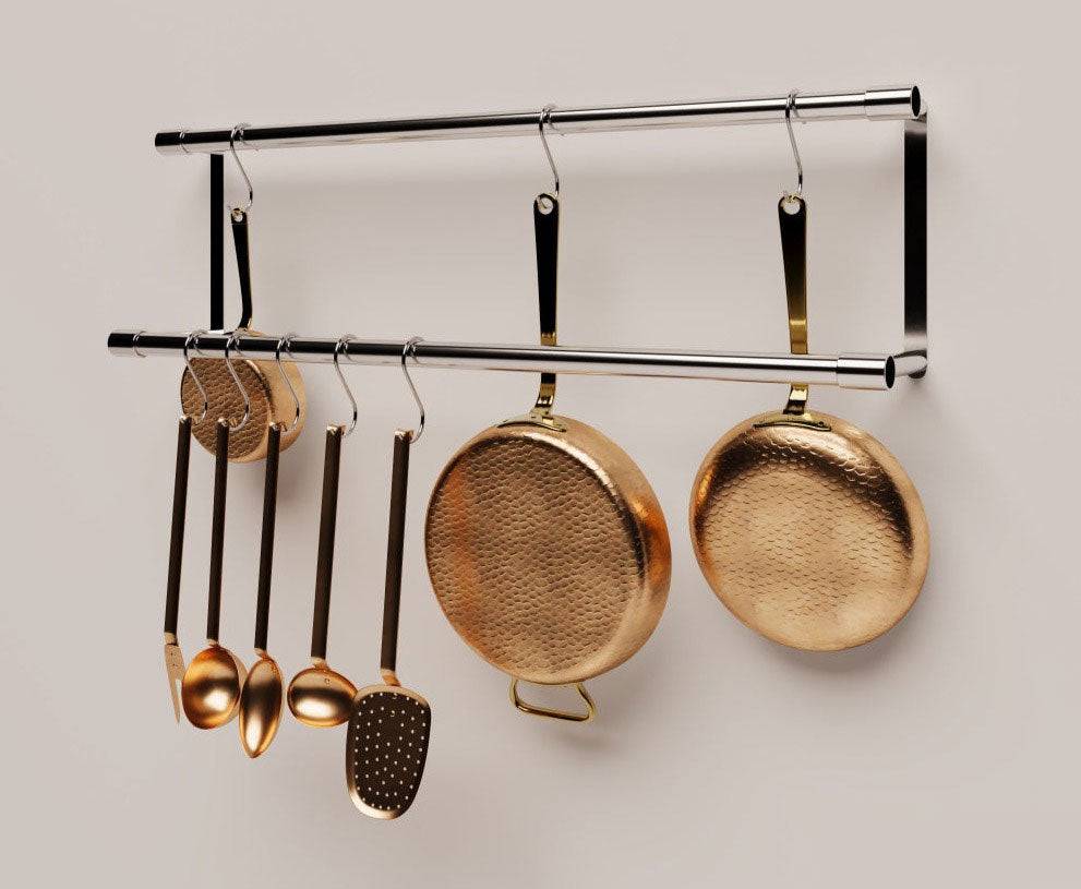 Double Pots Rack - Copper - Durable & Stylish