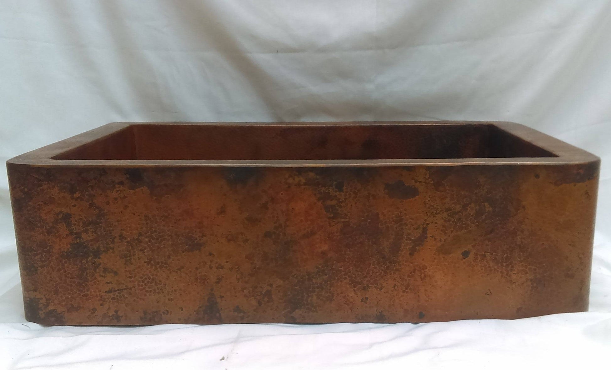 hammered copper farmhouse apron sink single bowl with light patina for beautiful kitchen decors