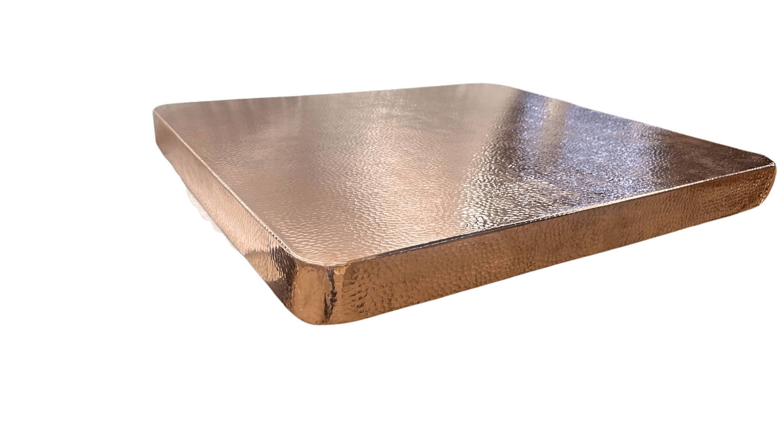 hammered square copper table 