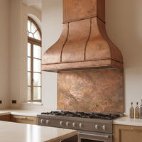 Handmade Copper Backsplash with Vintage Patina