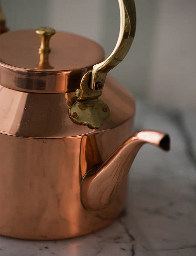 copper teapot kitchen detail 