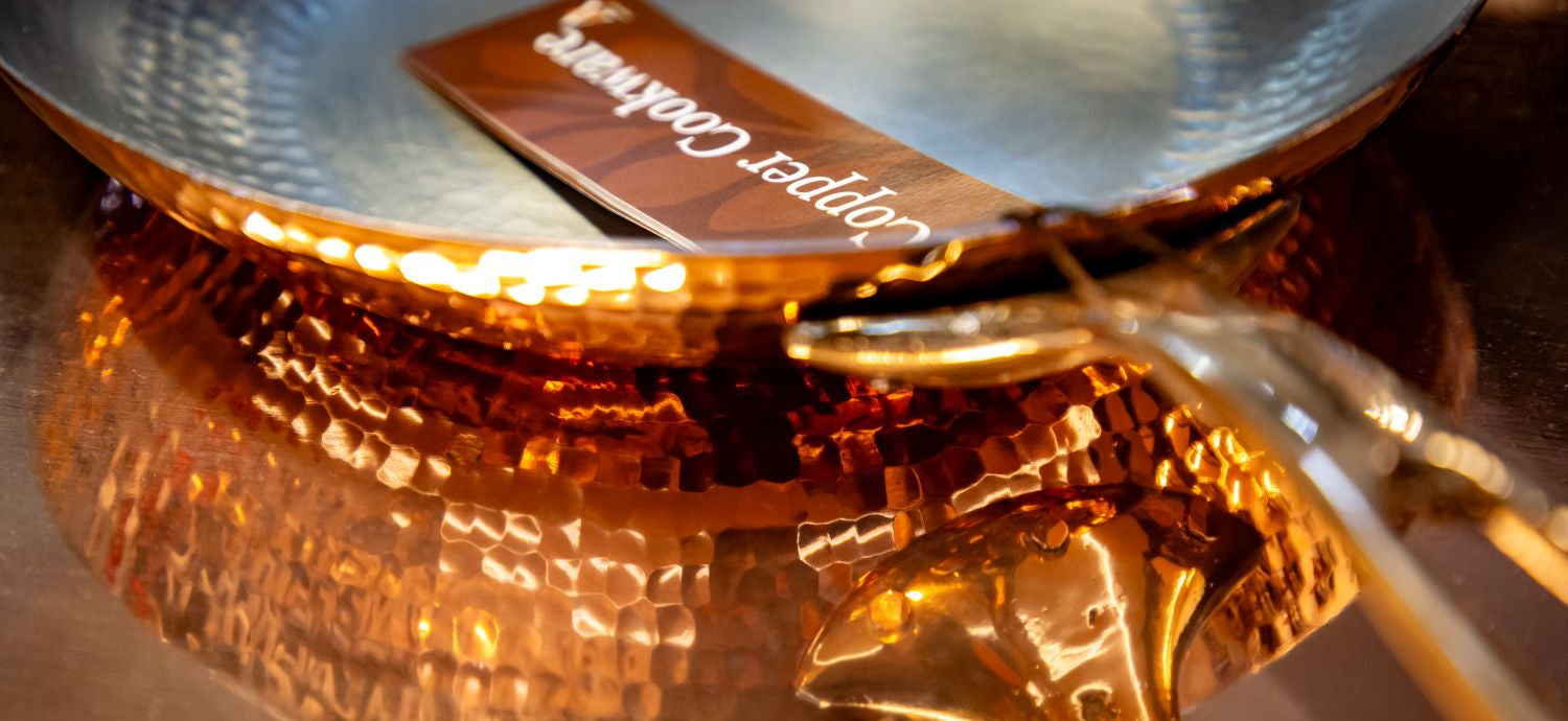 detail of Amoretti Brothers copper fry pan