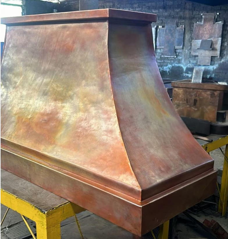 Amoretti Brothers - FARMHOUSE- Hammered Copper Range Hood - Vintage Patina