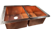 hammered copper sink double bowls amoretti brothers perfect for farmhouse style kitchens