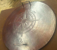 Handcrafted Copper Fire Pit Lid with Wind Rose Design