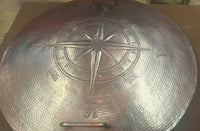 Handcrafted Copper Fire Pit Lid with Wind Rose Design