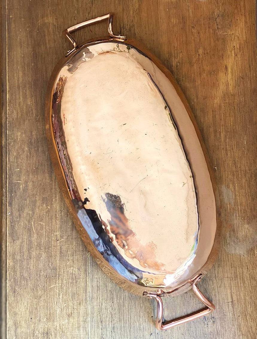 Amoretti Brothers handcrafted copper roaster pan back view