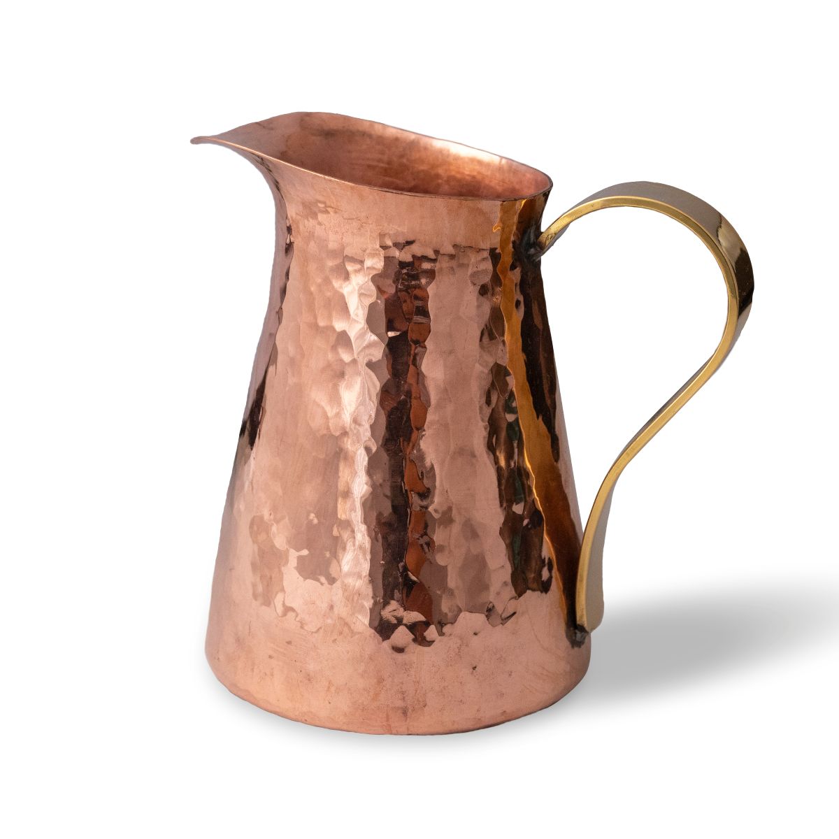 Amoretti Brothers handcrafted copper pitcher with brass handle
