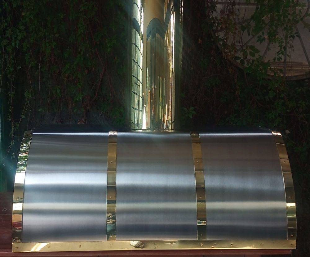 brass and stainless steel range hood Winston