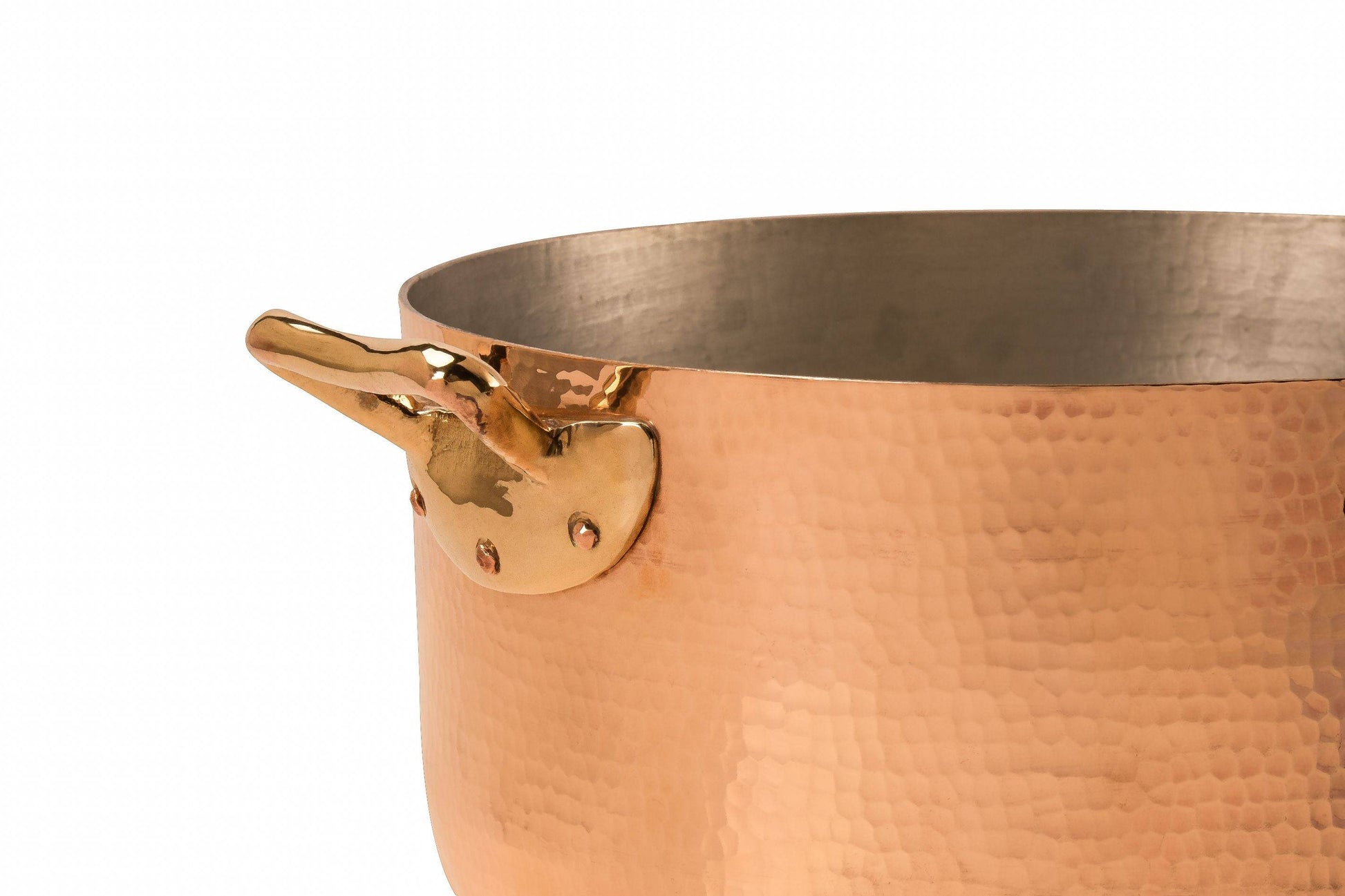 Bronce handle hammered copper cookware amoretti brothers