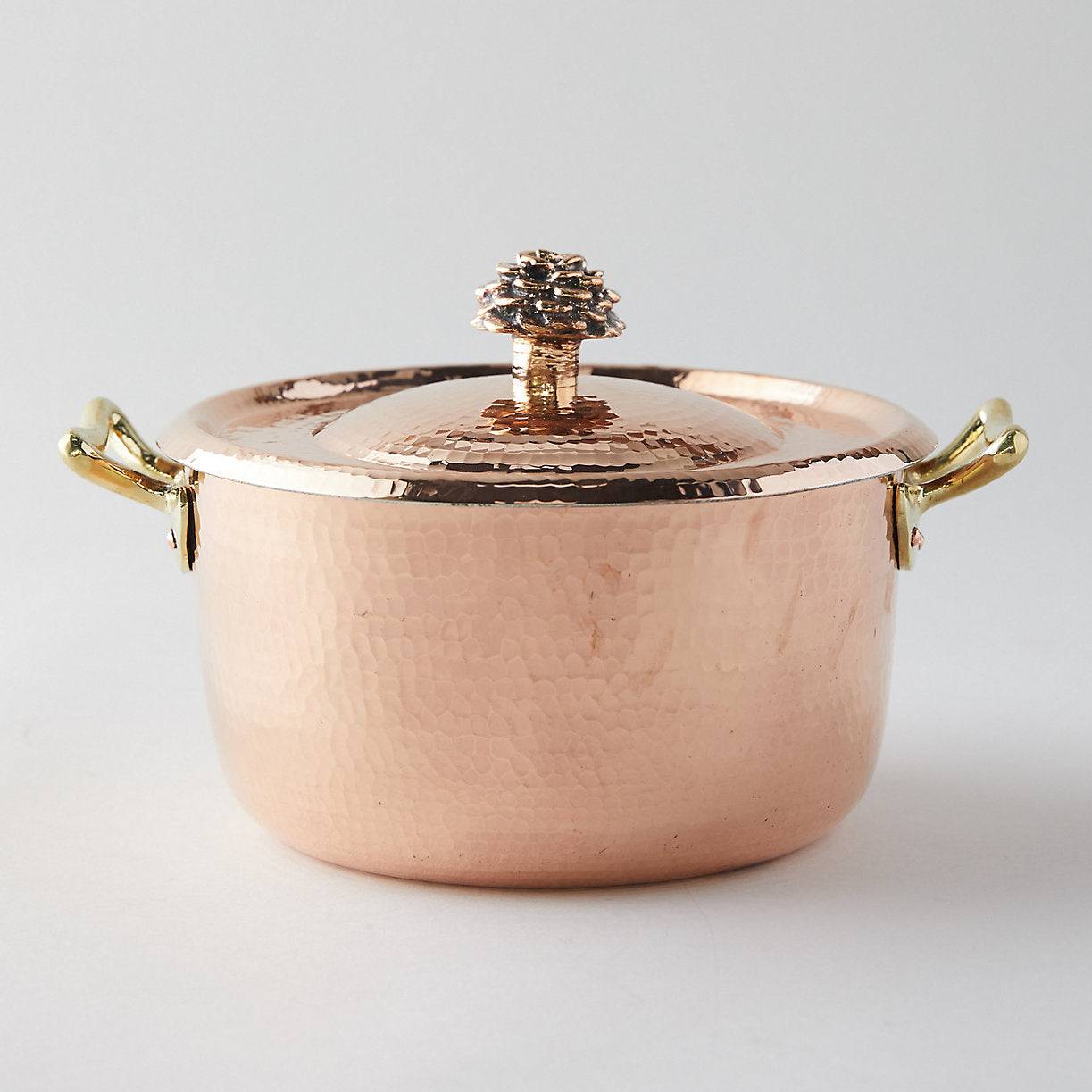 Amoretti Brothers Copper Dutch Oven 15 qt  with Flower Lid