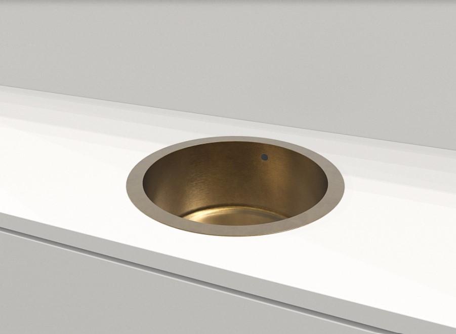 Under-counter brilliance with Urbino Round Brass Sink 18.5