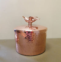 Copper Canister with Bird Knob - Small - canister