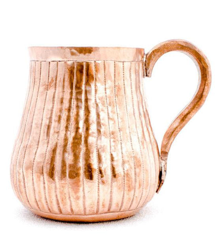 Hand-engraved Lines Copper Mug - set of 2 - AmorettiBrothers