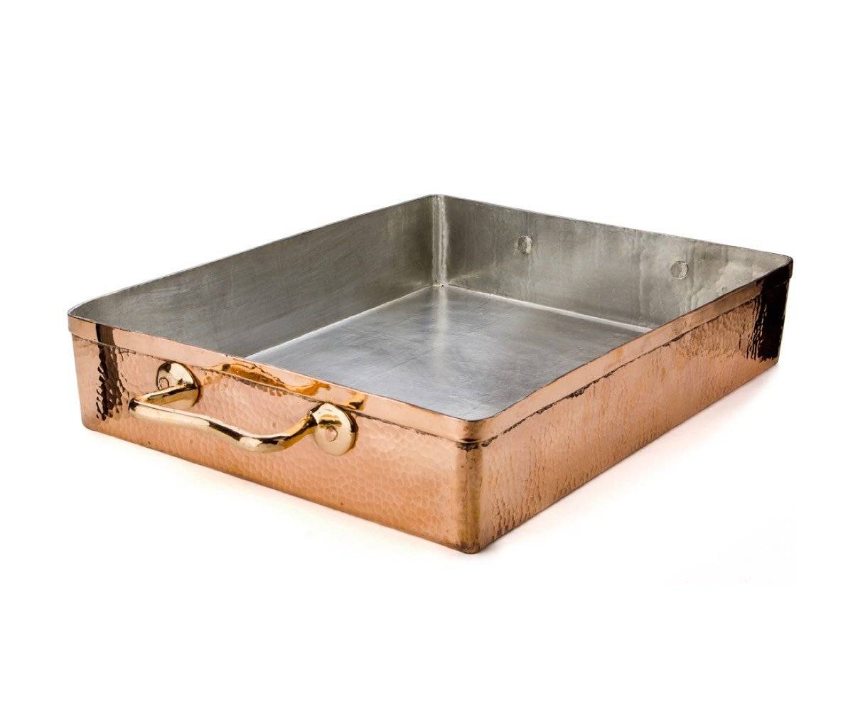 Premium copper roasting pan by Amoretti Brothers, perfect for gourmet cooking and durable kitchen use.