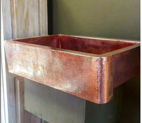 Hand-Hammered Copper Sink with Apron by Amoretti Brothers