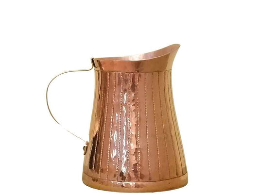 Handmade copper milk pot with lines Amoretti Brothers